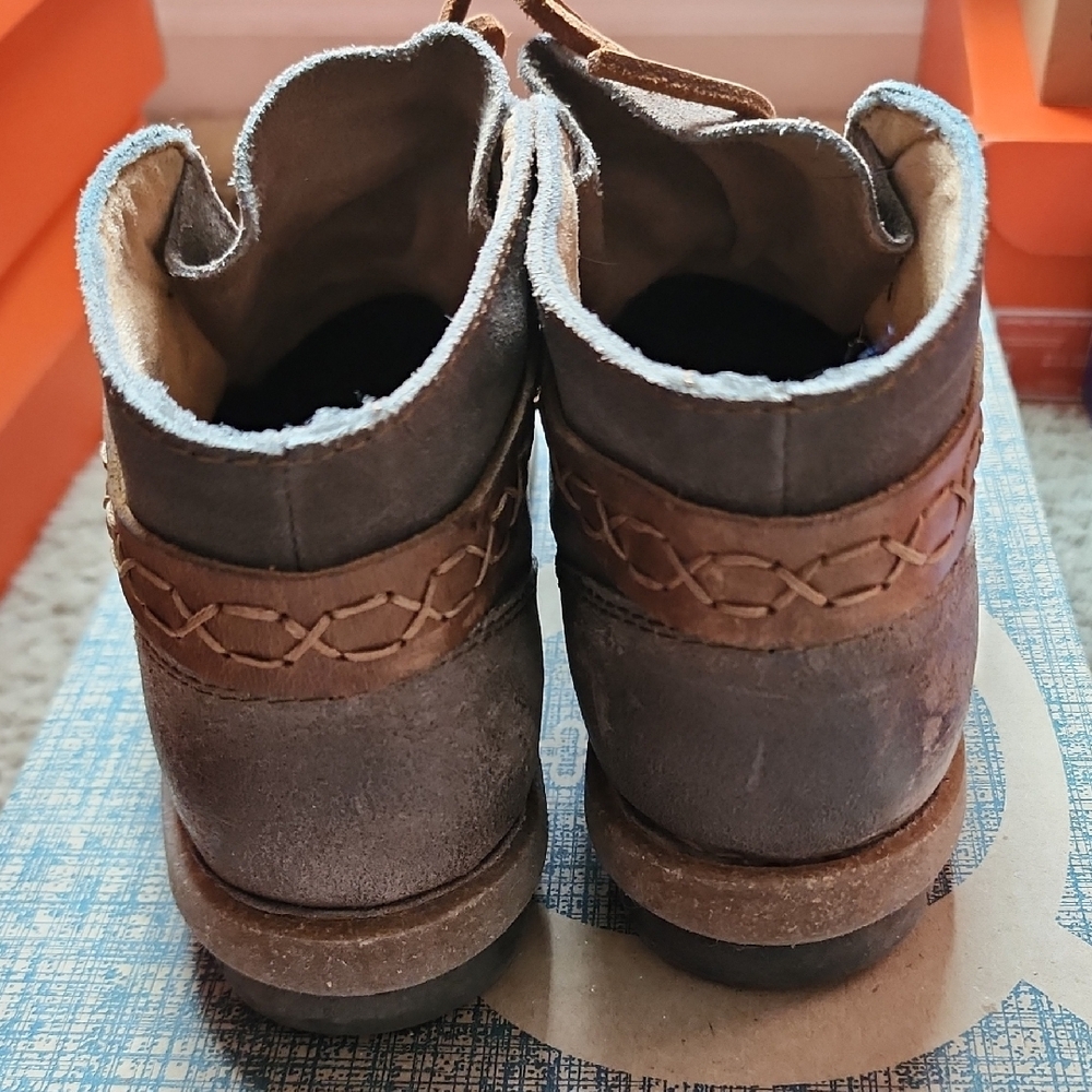 Brown Suede Ankle Boots - Picture 2 of 9